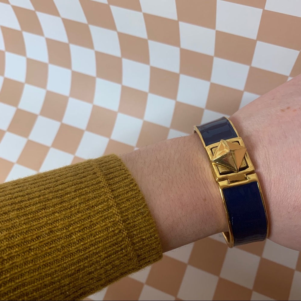 kate space navy and gold bangle bracelet
